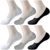 Pinkit MenS & WomenS Cotton No Show Socks With Anti Slip Silicone Grip  Pack Of 6 (2 Black, 2 White And 2 Grey)  Invisible S