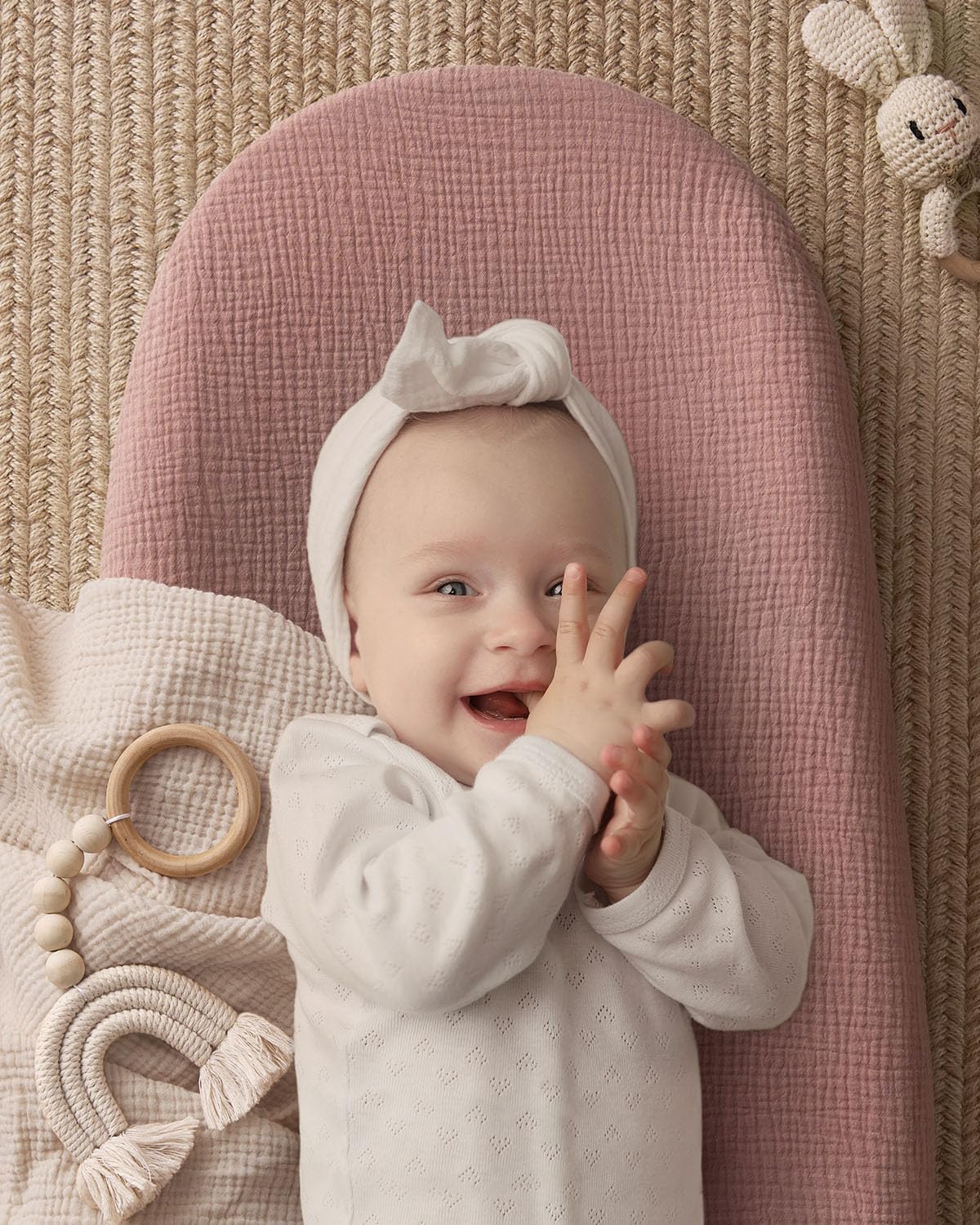 Blissful Diary Muslin Baby Changing Pad With Waterproof Lining Foam, Diaper Changing Table Pad With Cover For Dressers (Dusty Pi