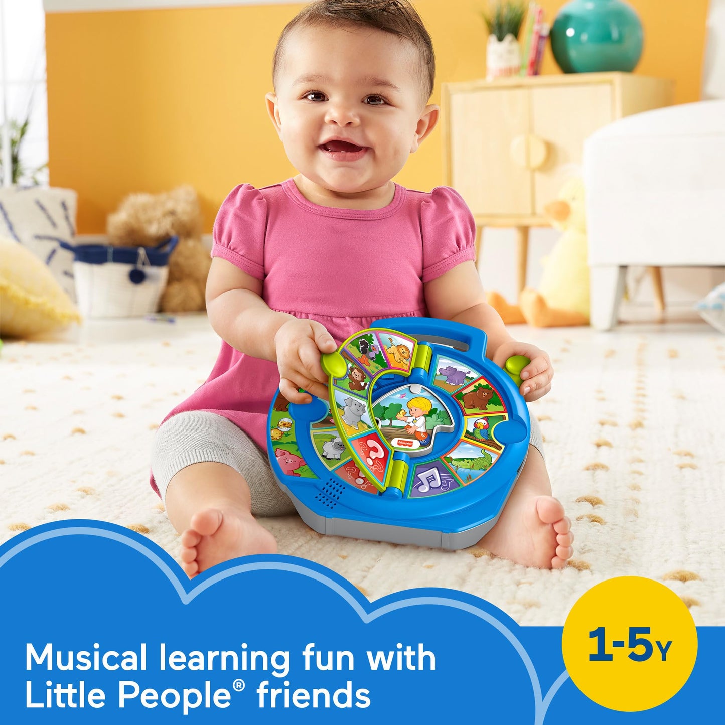 Fisher-Price Little People Toddler Learning Toy World of Animals See N Say with Music and Sounds for Ages 18+ Months