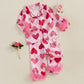 Baby Girl Silk Valentine'S Pajamas 2-Piece Button-Up Pjs Heart Feather Trim Satin Pajama Toddler Sleeper Nightgown (Pink 2T)