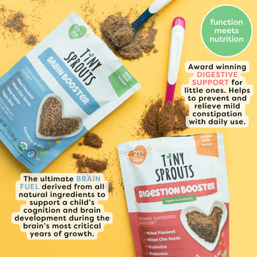 Organic Digestion Booster (Apple & Cinnamon) & Brain Booster - Milled Chia Seed, Milled Flaxseed And Hemp Hearts With Vitamin D,