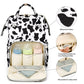 Xunteny Cow Print Baby Diaper Bag Backpack For Girls Boys, Waterproof Large Maternity Nappy Bags For Mom
