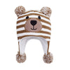 Langzhen Toddler Kids Infant Winter Hat,Earflap Knit Warm Cap Fleece Lined Beanie For Baby Boys Girls (Brown, L)
