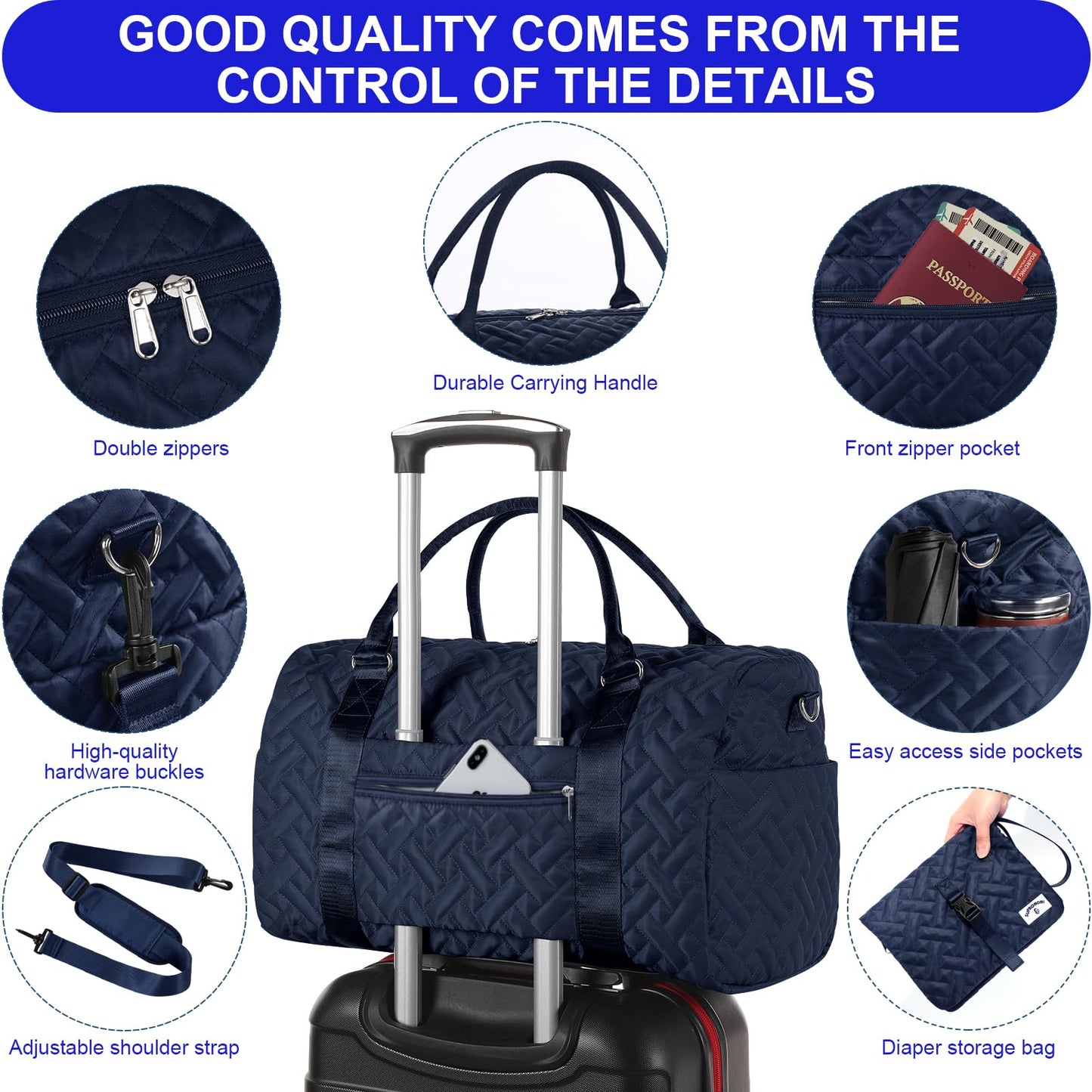 Supromomi Diaper Bag Tote:Large Capacity Mommy Bag, Baby Bag, Weekend Travel Diaper Bags For Boy And Girl, Mom Hospital Bag, Twi