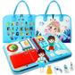 Guolely Busy Board Montessori Toys for 1-6 Years Old - Toddler Travel Toys, Educational Busy Book with 10 Pages Soft Daily Learn