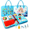 Guolely Busy Board Montessori Toys for 1-6 Years Old - Toddler Travel Toys, Educational Busy Book with 10 Pages Soft Daily Learn