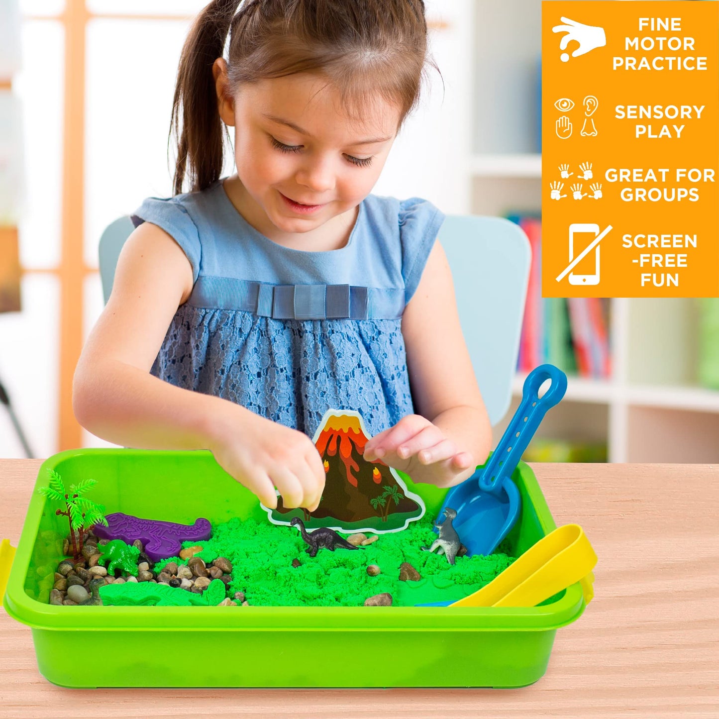 Made By Me Explore + Create Dino Galaxy Sensory Bin, Fun Sensory Bins for Toddlers 3+, All-in-One Tactile Sensory Toys & Dino-Mi