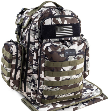 Dad Diaper Bag, Mens Diaper Bag Backpack With Diaper Changing Mat, Military Diaper Backpack With Molle Webbing, Waterproof Pouch