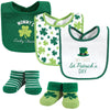 Hudson Baby Unisex Baby Cotton Bib And Sock Set, Lucky Charm, One Size