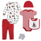 Hudson Baby Baby Girls Hudson Unisex Cotton Layette Set, Christmas Forest, 6-9 Months And Toddler T Shirt Set, Christmas Forest,
