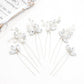 Oriamour Bridal Hair Pins 6 Pcs Rhinestone Wedding Hair Accessories Pearl Crystal Bobby Bridal Hair Clips Jewelry Bridal Hair Ac