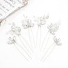 Oriamour Bridal Hair Pins 6 Pcs Rhinestone Wedding Hair Accessories Pearl Crystal Bobby Bridal Hair Clips Jewelry Bridal Hair Ac