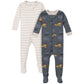 Gerber Baby Boys' Toddler 2-Pack Footed Pajamas, Dump Truck Grey, 5T