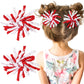 Yxiang 2Pcs Red Korker Bows For Girls 4'' Curly Bow Hair Clip Ribbon Ponytail Bows Alligator Clip Hair Barrette For Girls Toddle