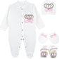 Lilax Baby Girl Jewels Crown Layette 4 Piece Gift Set 0-3 Months Pink