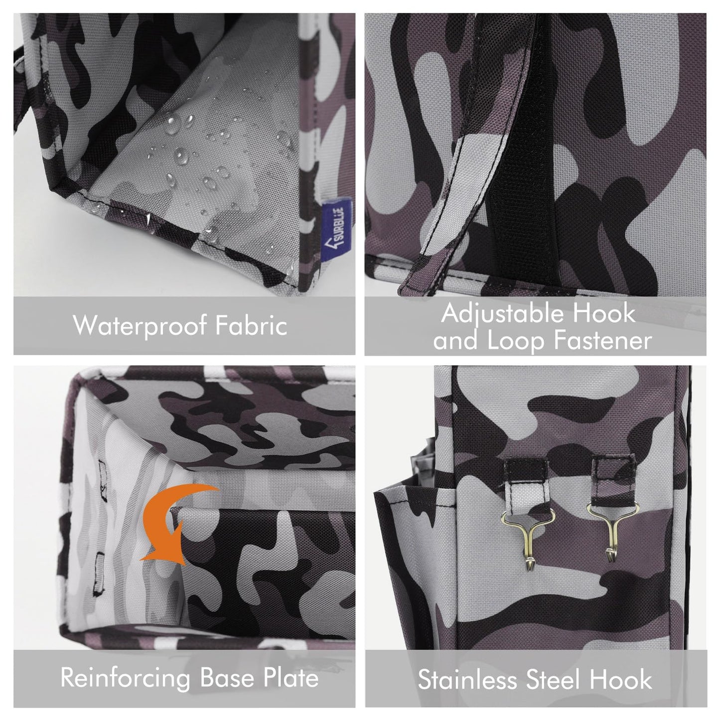 Surblue Bedside Caddy Hanging Bed Organizer Storage Bag Pocket For Bunk And Hospital Beds, College Dorm Rooms Baby Bed Rails, Wh