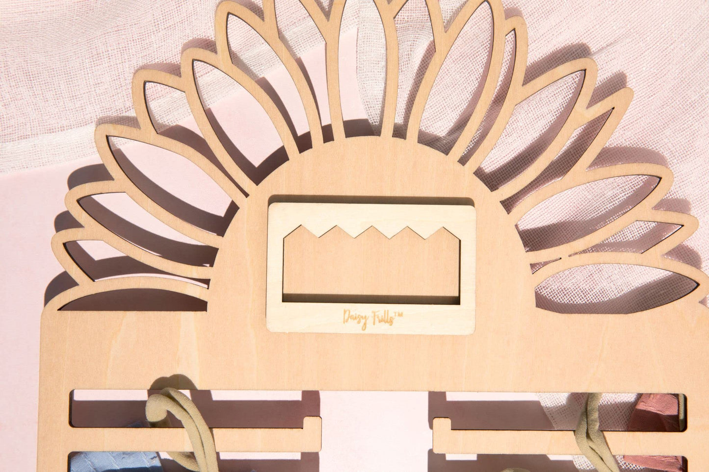 Daisy Frills Baby Toddler Little Girl Hair Bow Holder | Macrame Nursery Gift | You Are My Sunshine | Easily Clip Or Hang Hair Bo