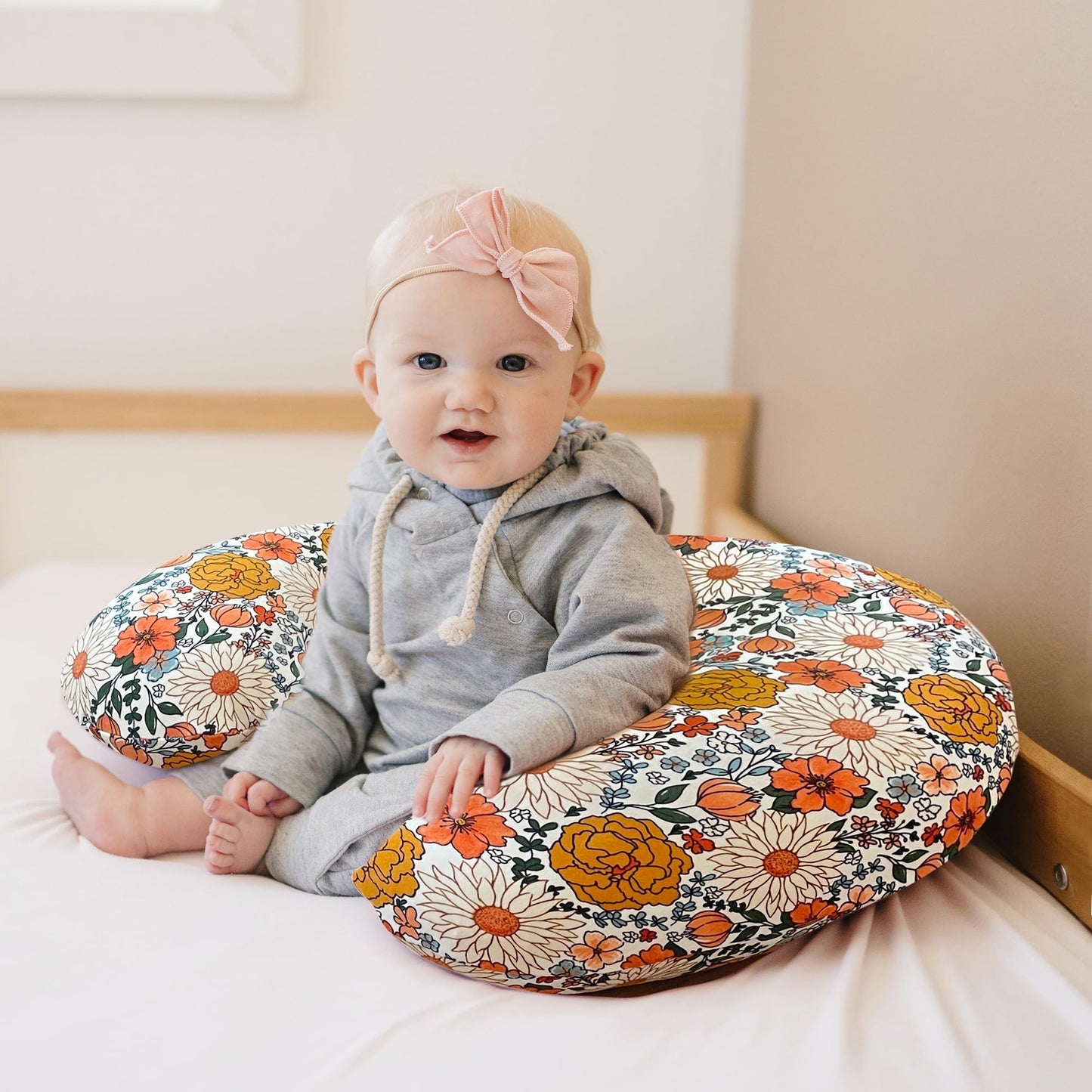 Konssy 2 Pack Nursing Pillow Covers, Stretchy And Soft Nursing Cover For Breastfeeding Pillows, Pillow Slipcover For Baby Girls