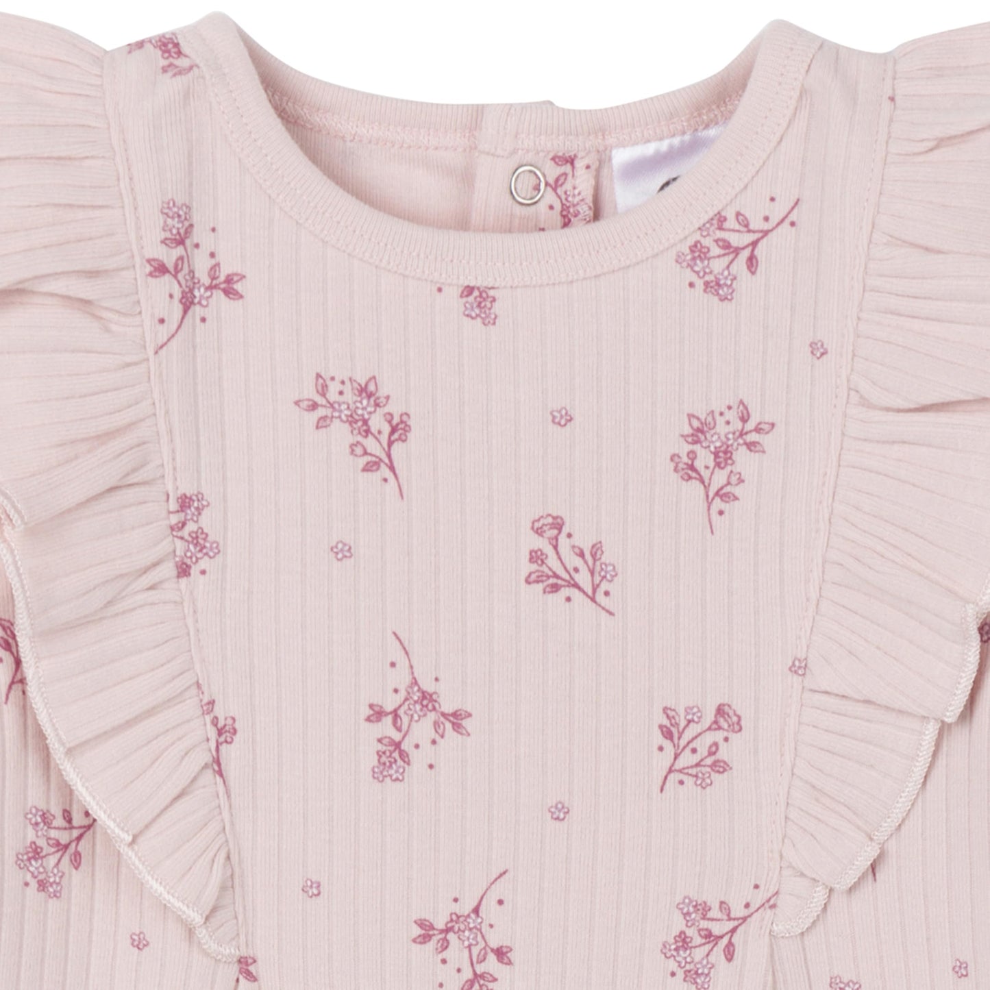 Gerber Baby Girls' Ruffle-Edge Romper, Tossed Flowers, 18 Months