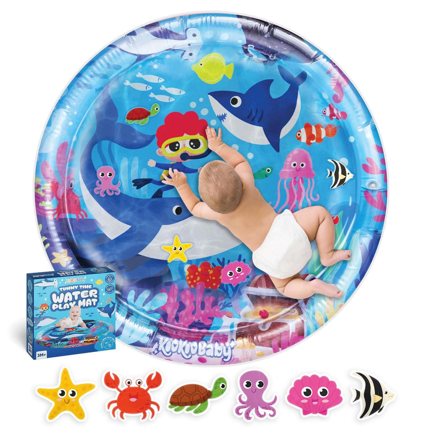 Hvg Traders Baby Water Mat Gifts Baby Toys, 65 * 65 Cm Inflatable Baby Easter Basket Stuffers Tummy Time Play Mat Developmental 