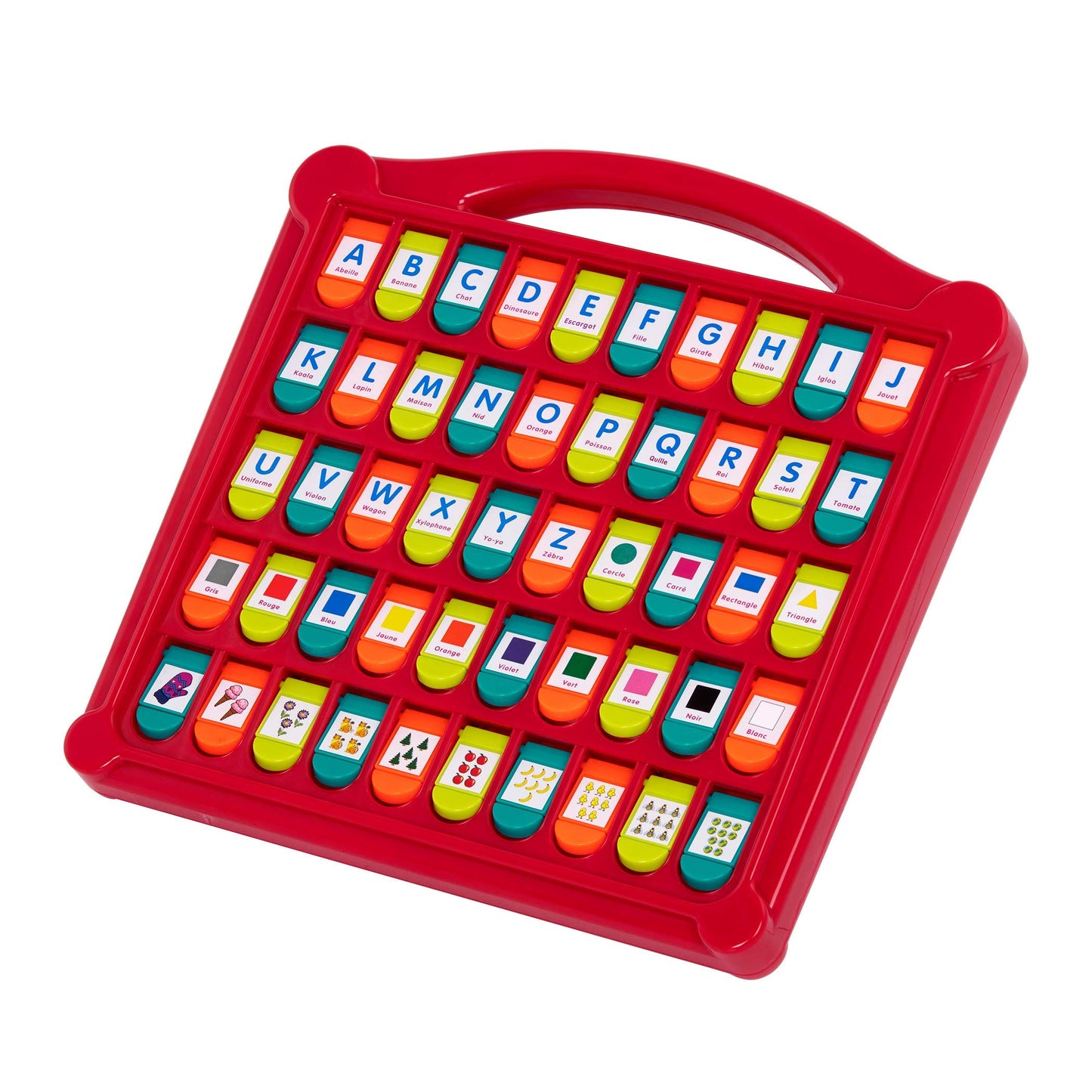 Battat - French Alphabet Toy For Learning - 50 Pop-Up Flaps - Letters, Words, Numbers, Colors, Shapes - Educational Toy For Todd