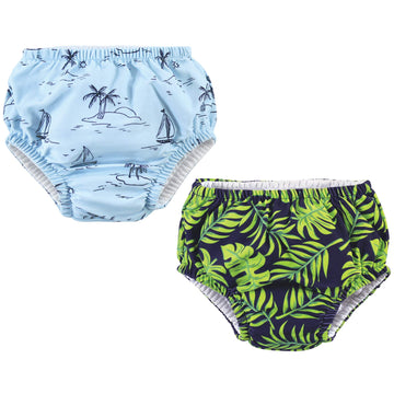 Hudson Baby Unisex Baby Swim Diapers, Tropical Leaves, 5 Toddler