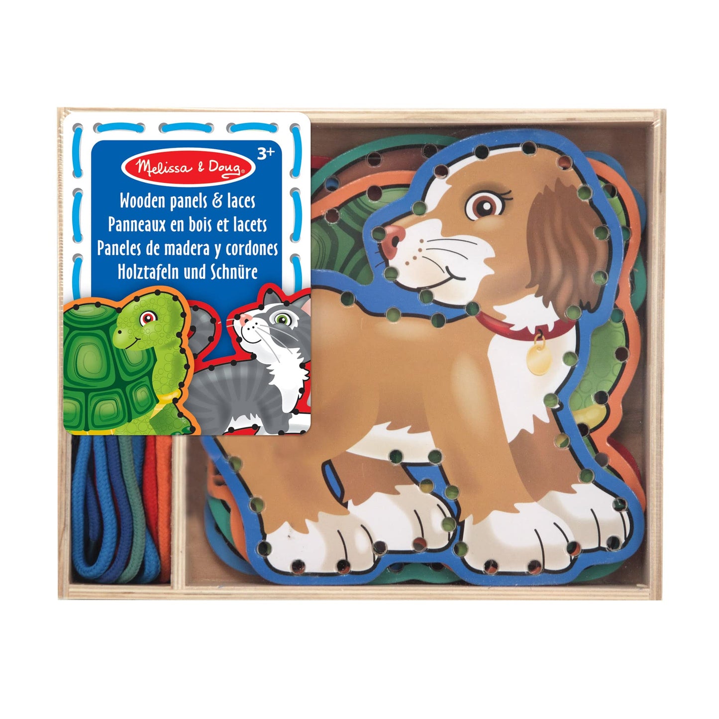 Melissa & Doug Lace and Trace Activity Set: Pets - 5 Wooden Panels and 5 Matching Laces