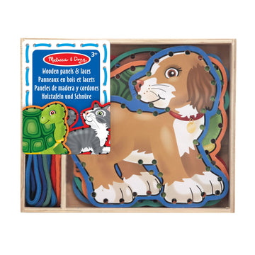 Melissa & Doug Lace and Trace Activity Set: Pets - 5 Wooden Panels and 5 Matching Laces