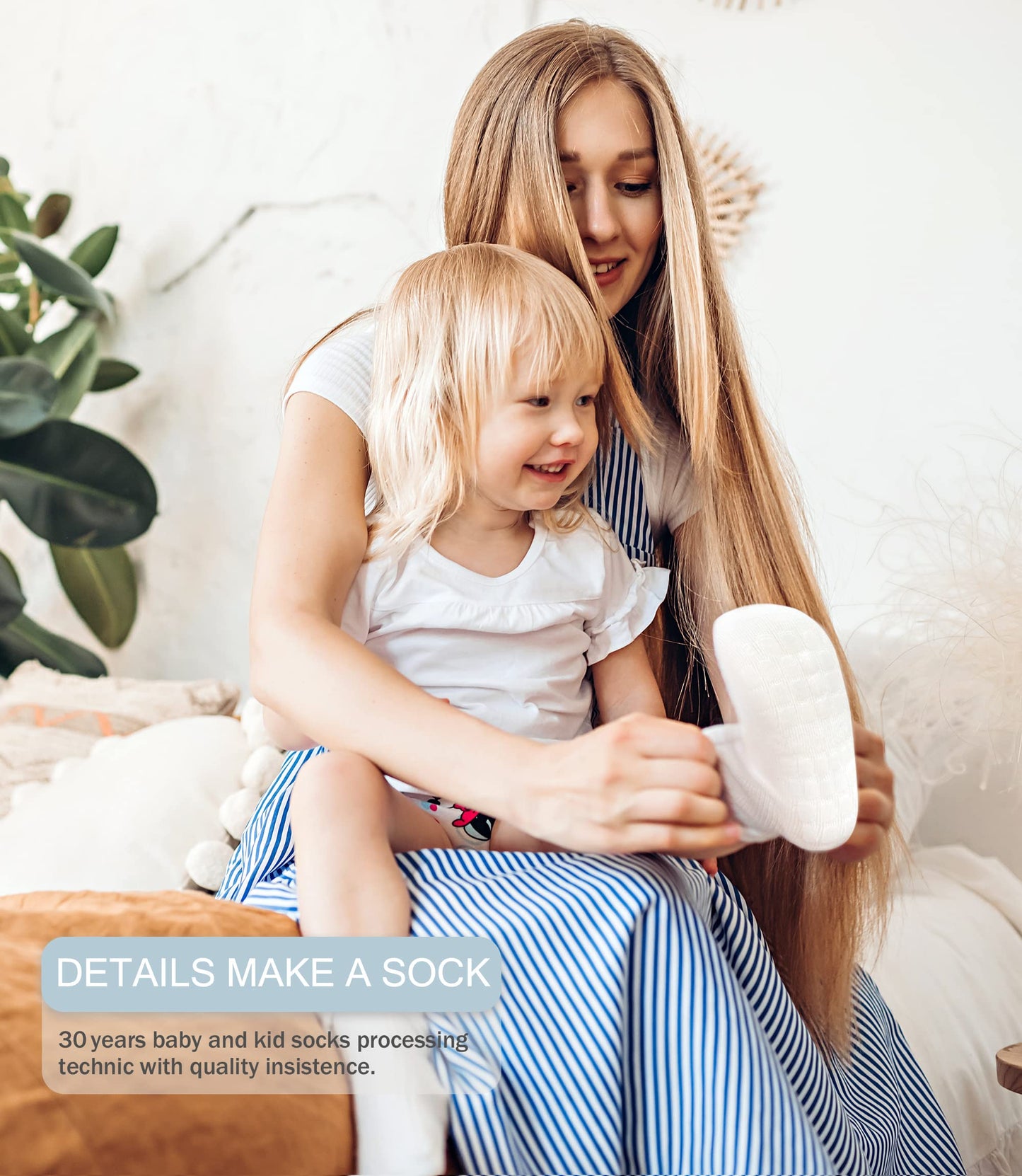 Toddler Socks With Grippers - Non Skid Baby Socks 6-12 12-24 Months 2T-3T Anti Slip Ankle Sock Grip Cotton Boy Girl Infant Kid C