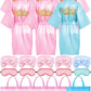 Sintuff 24 Pcs Kids Spa Party Supplies For Girls 6 Spa Party Robes 6 Tote Bags 6 Headbands 6 Eye Masks(Size 12,Sky Blue Birthday