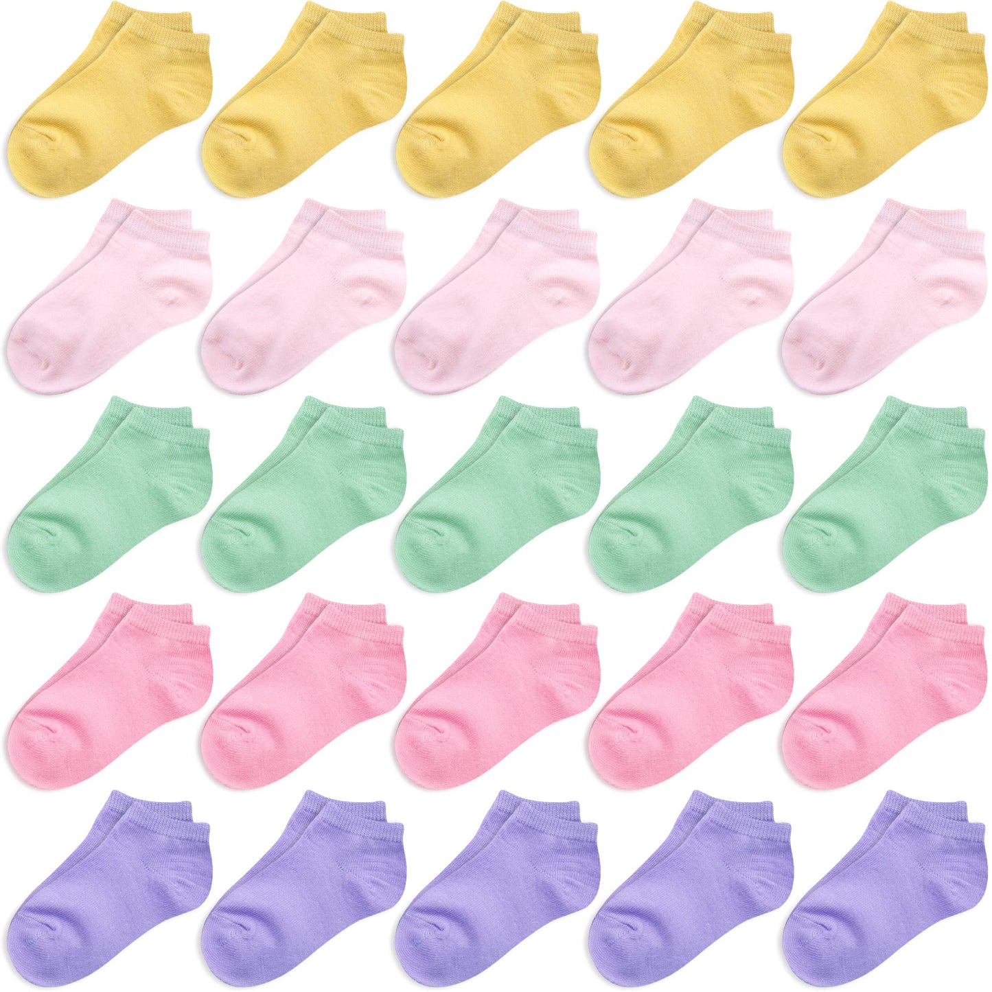 Duufin 25 Pairs Toddler Socks Low Cut Toddler Ankle Socks Half Cushion Kids Socks Low Rise Ankle Socks For Toddler Girls Boys, 4