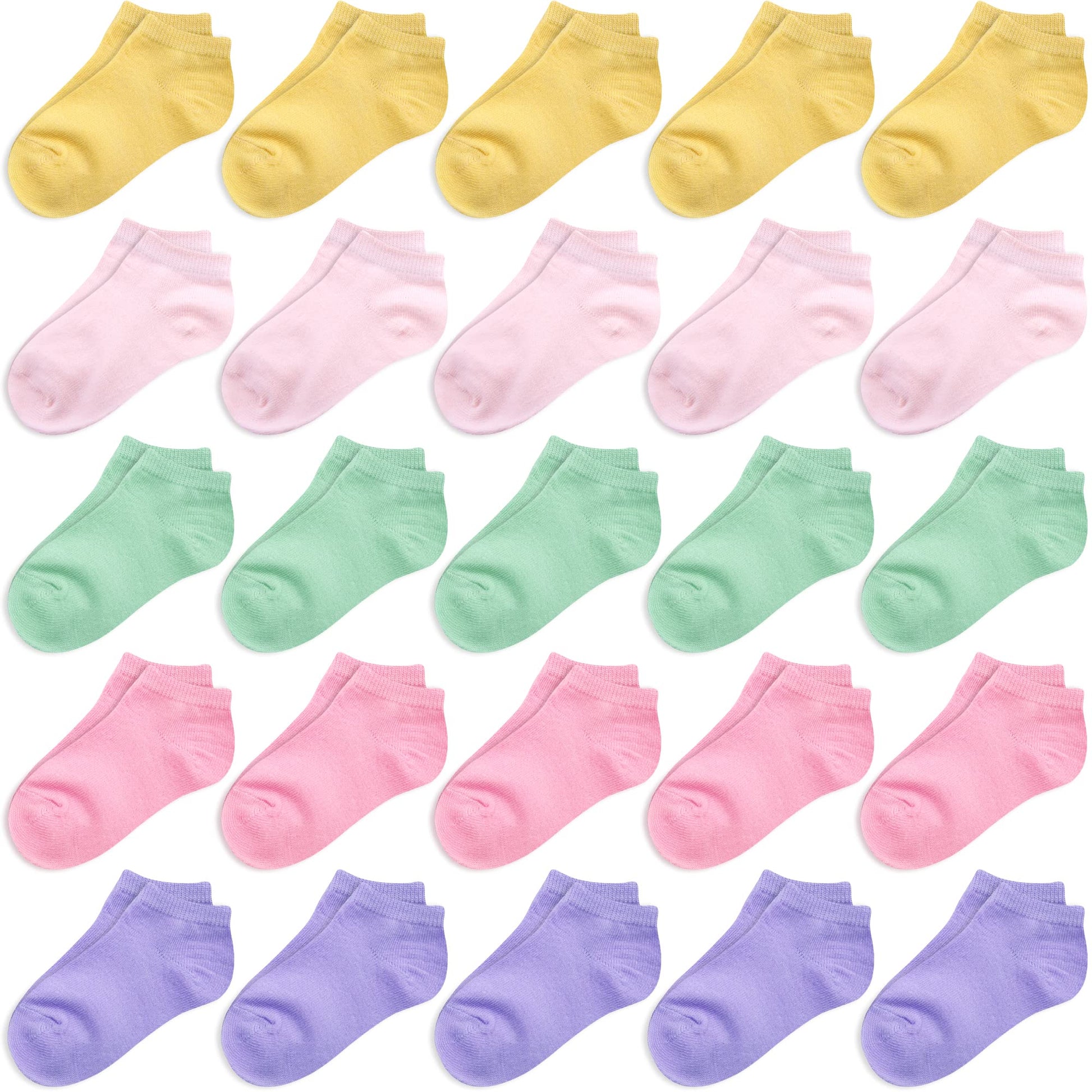 Duufin 25 Pairs Toddler Socks Low Cut Toddler Ankle Socks Half Cushion Kids Socks Low Rise Ankle Socks For Toddler Girls Boys, 4