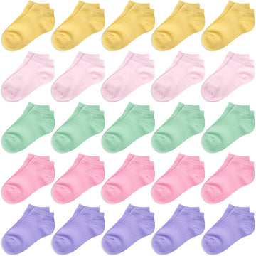 Duufin 25 Pairs Toddler Socks Low Cut Toddler Ankle Socks Half Cushion Kids Socks Low Rise Ankle Socks For Toddler Girls Boys, 2