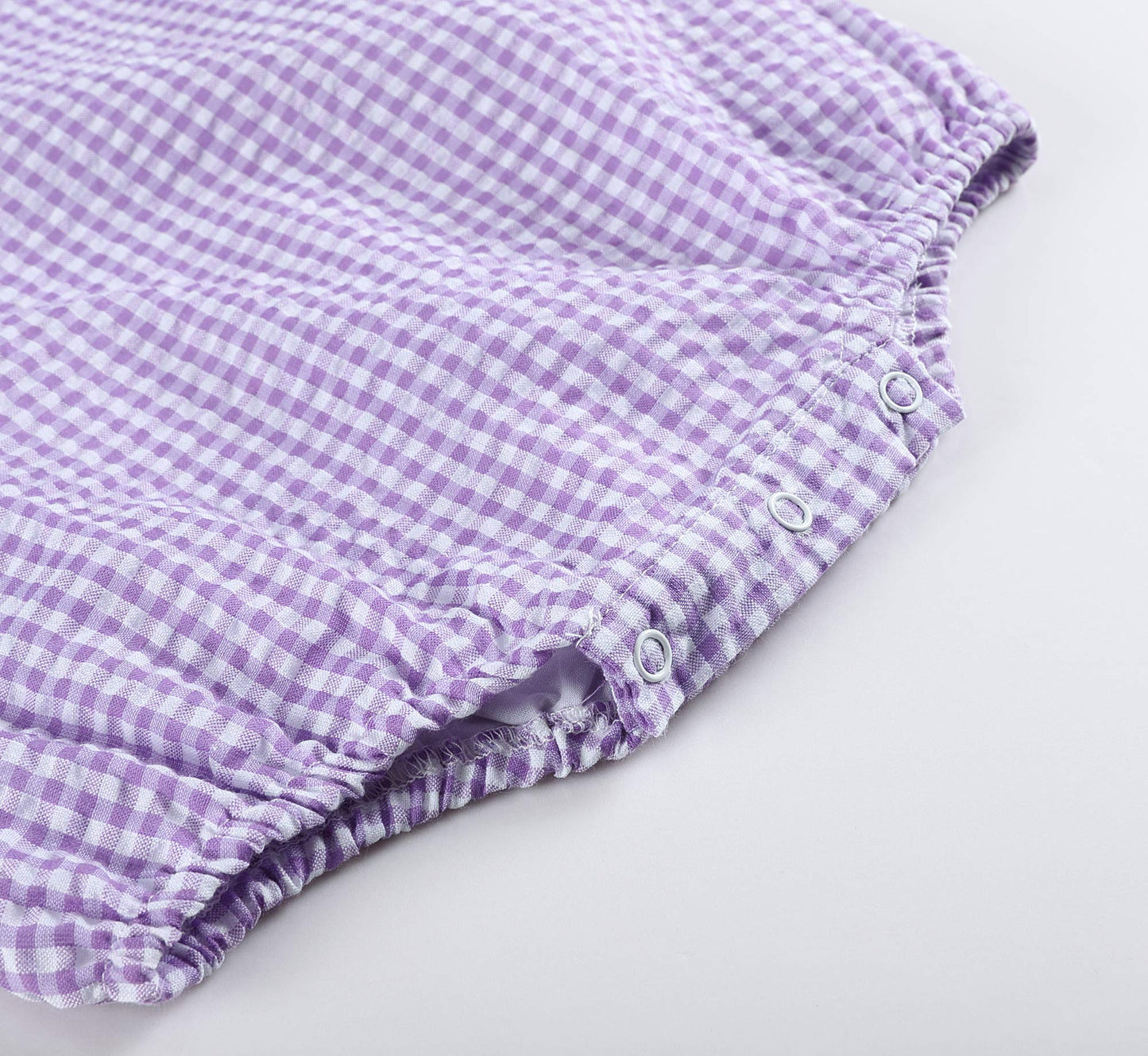 Lil Cactus Baby Boys And Girls Purple Gingham Bubble Romper, 12-18 Months
