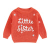 Amnnchya Toddler Infant Baby Girl Knit Sweater Big Sister Little Sister Matching Outfits Long Sleeve Pullover Sweatshirt (Orange