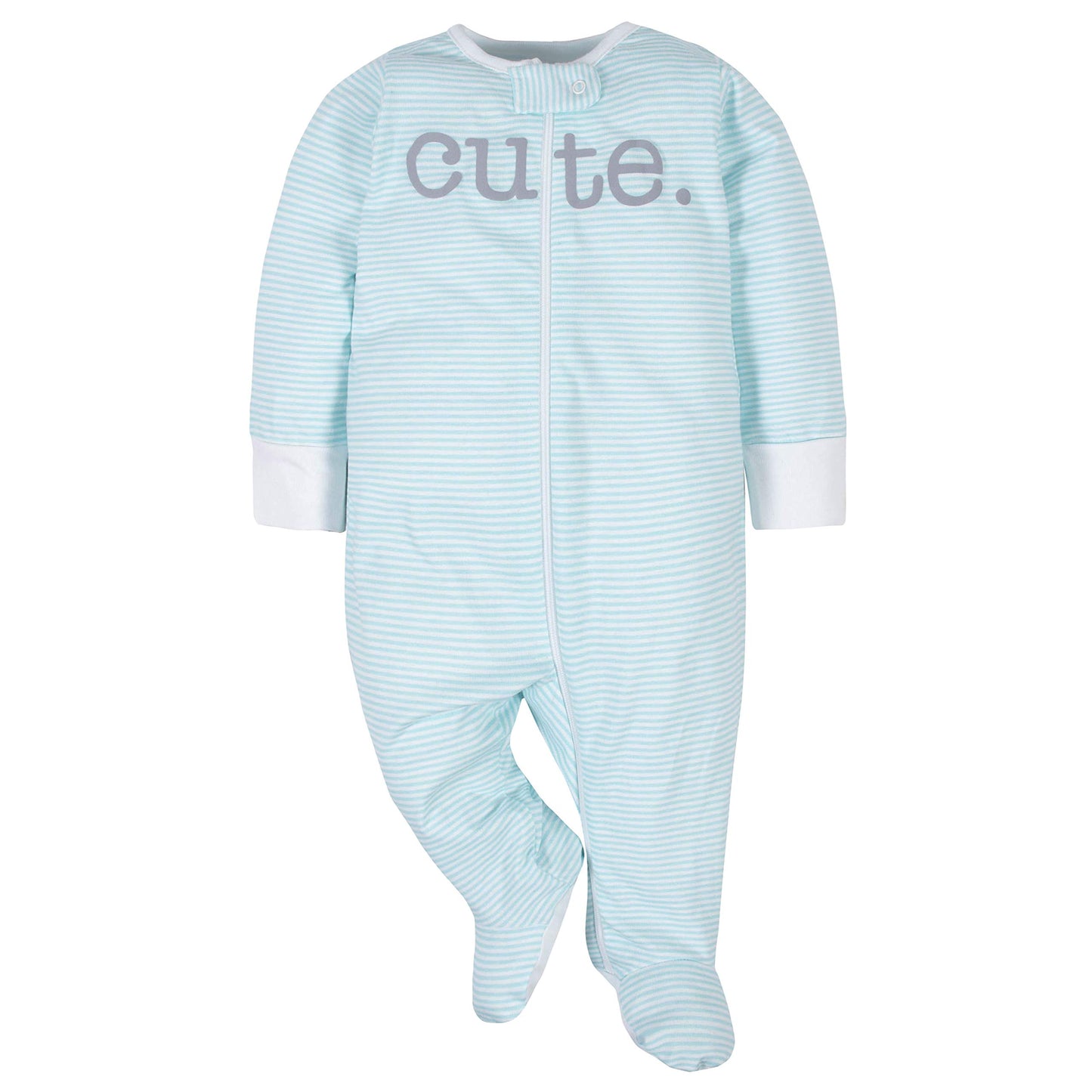 Gerber Unisex Baby 4 Pack Sleep 'N Play Footie Words Grey 0-3 Months