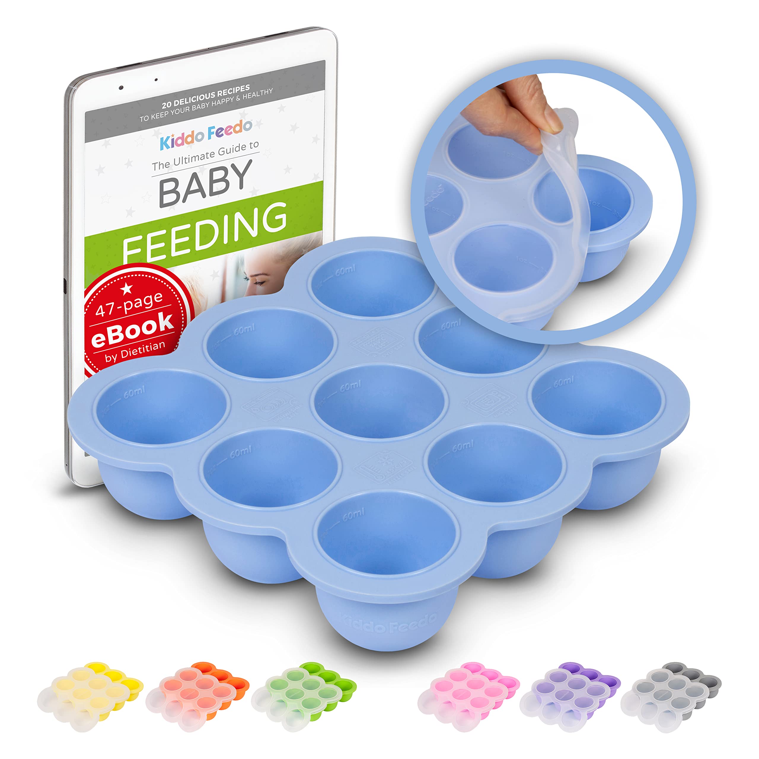 Kiddo Feedo Freezer Tray With Silicone Clip-On Lid, Making Homemade Ba – Cutebab WBCBBB00T6ZG6I0