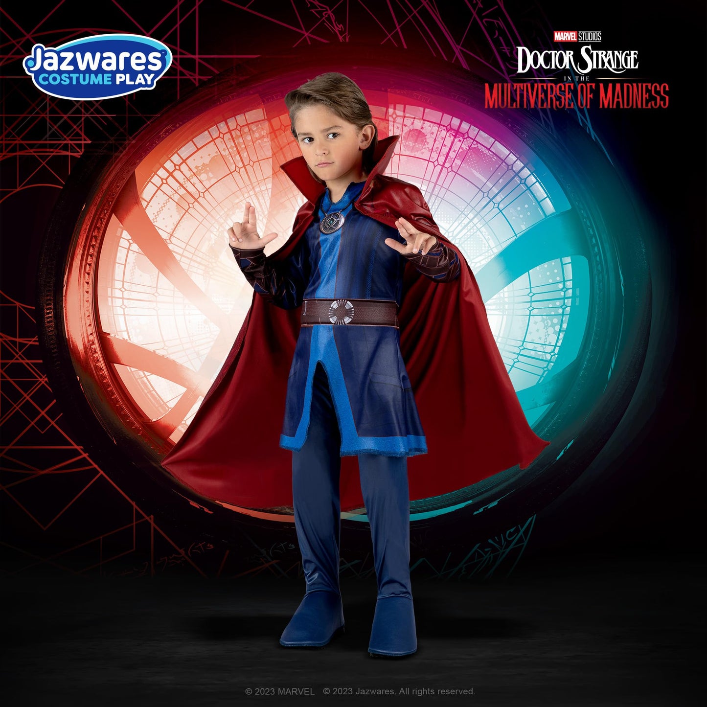 Marvel Doctor Strange Official Youth Costume - Tunic And Pants Plus Padded Detachable Cape Large