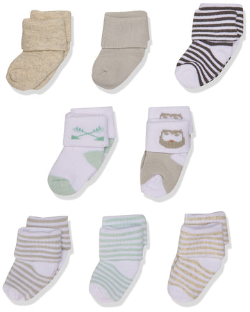 Luvable Friends Baby Boys Newborn And Terry Socks, Owl, 6-12 Months Us