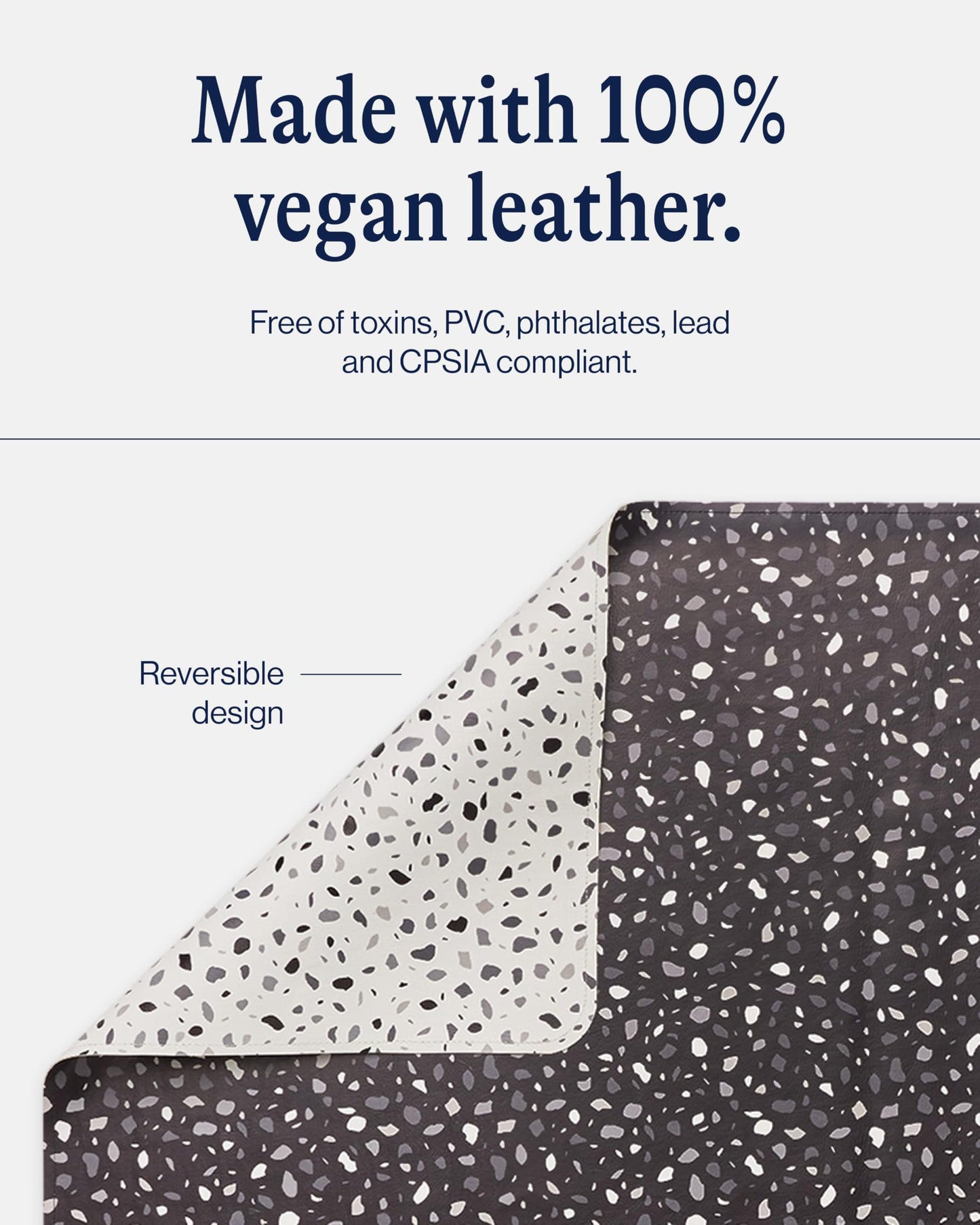 Lalo Splat Mat - Double-Sided Vegan Leather Wipeable Baby Splat Mat - Modern Design, Perfect For Mealtime & Playtime, Easy To Cl