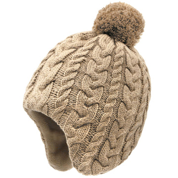Duoyeree Boys Winter Hat Toddler Beanies Girls Knitted Cap Classic Twist For Baby Kids Warm Ear Flap 2-4T 4-7T