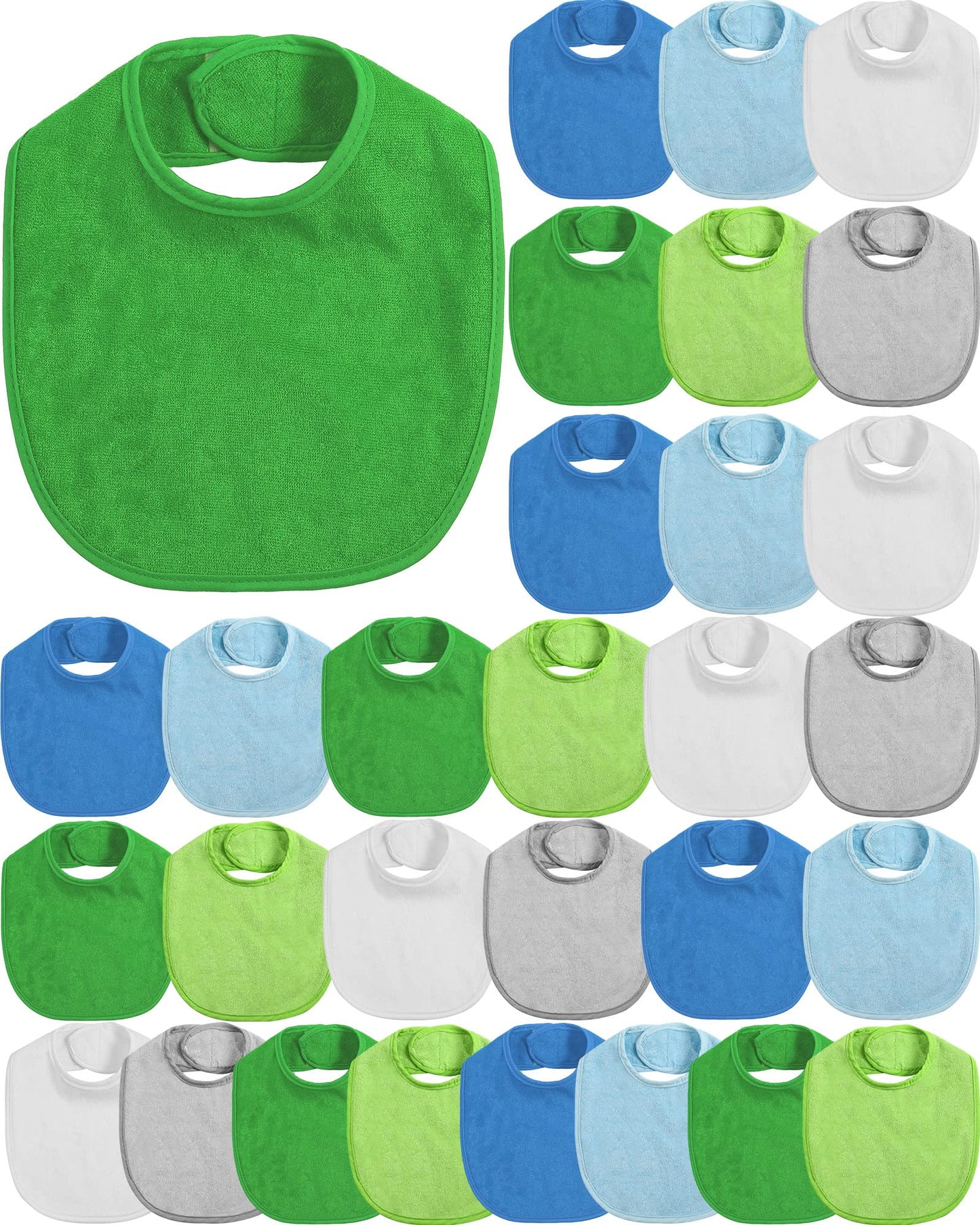 JaGely 30 Pack Baby Bibs Muslin Drool Bibs for Boys Girls Multicolor Adjustable Waterproof Newborn Teething and Drooling