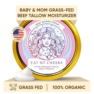 Eat My Face Baby & Mom Beef Tallow Cream - Gentle Enough for Newborns, Powerful Enough for Mom | Grass Fed, Organic | Soothes Ec