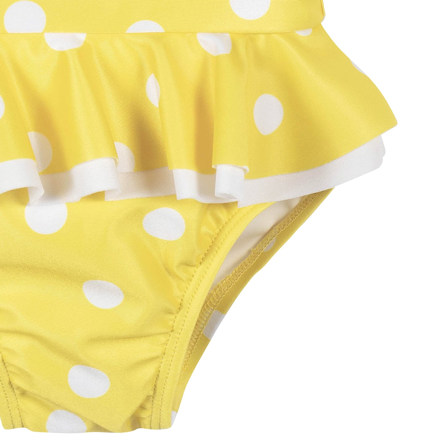 Gerber Girls' One-Piece Swimsuit, Yellow White Polka Dot, 6-9 Months