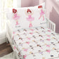Everyday Kids 3-Piece Toddler Fitted Sheet, Flat Sheet And Pillowcase Set - Born To Dance Ballerina - Soft Breathable Microfiber