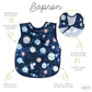 Bapronbaby Outer Space Bapron - No Neck Tie Safer Bib For Baby & Toddler - Soft Waterproof Stain Resistant - Machine Washable -