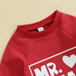 Twopumpkin Newborn First Valentines Outfit Baby Girl Boy Mr Steal Your Heart Long Sleeve Romper Jumpsuit Valentines Clothes (Red