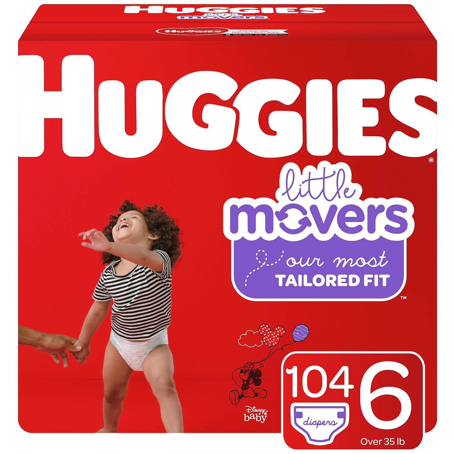 Huggies Little Movers Diapers, Size 6, 104Count (Packaging May Vary)