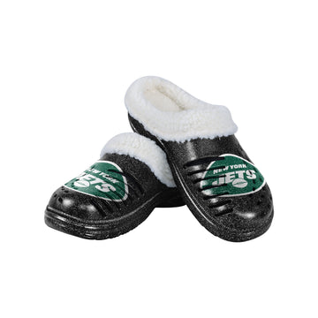 New York Jets Nfl Womens Sherpa Lined Glitter Clog - S