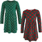 Hudson Baby Infant And Toddler Girl Cotton Dresses, Christmas Plaid, 2 Toddler